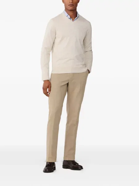 Pulover Hackett London cu broderie cu decolteu în V