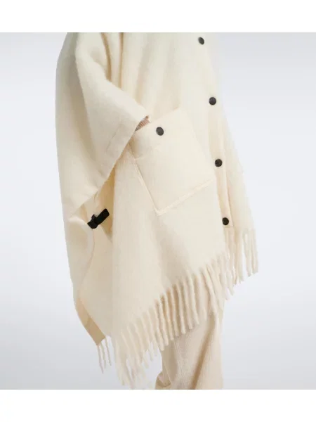 Poncho Moncler Grenoble de lână alb