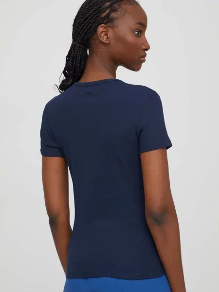 Tommy Jeans Basic T-shirt γυναικείο με ελαστάν μπλε