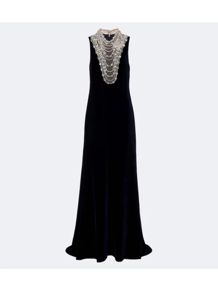 Rochie Costarellos de catifea albastru
