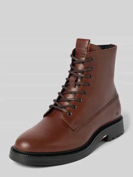 Tommy Hilfiger buty wysokie skórzane HILFIGER COMFORT LWT LTH BOOT brązowy