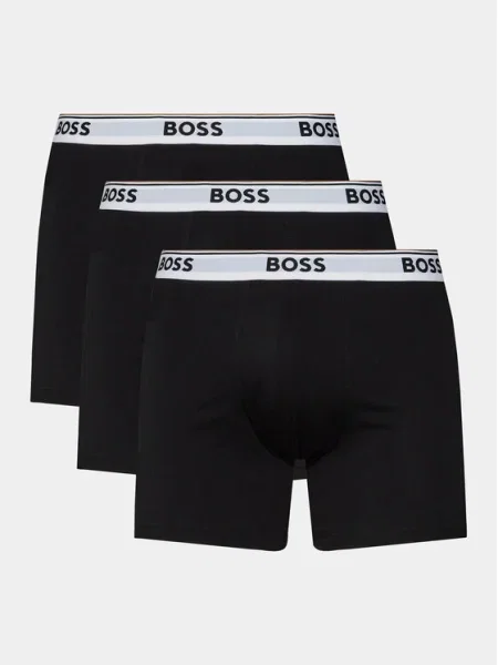 BOSS Orange Boxeri / alb / gri deschis negru