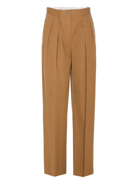 Pantaloni The Row plisate maro