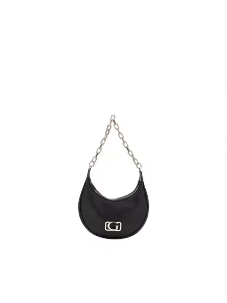 Lniana torebka Guess czarna