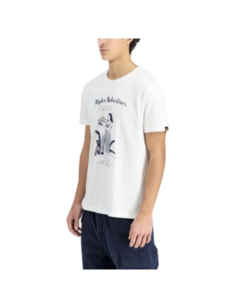 Alpha Industries Koszulki Mężczyzna L Ikoniczny T-shirt z Grafiką biały