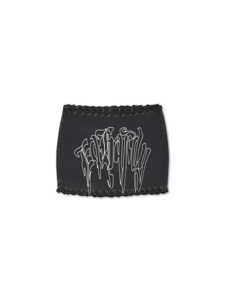 Ed Hardy Fustă Gothic Drip negru alb