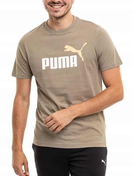 Koszulka Puma Ess 2 Color Logo beżowa