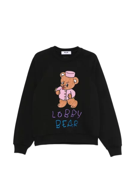 Hanorac crewneck Msgm cu decolteu rotund negru