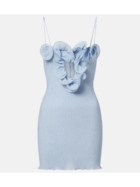 Sukienka Magda Butrym z falbankami niebieska