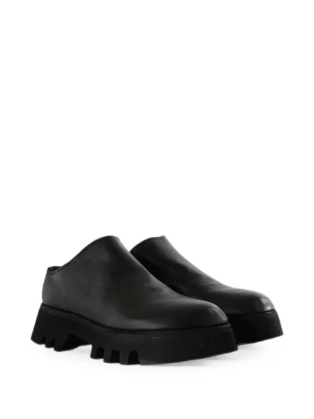 Papuci tip mules Guidi chunky negru