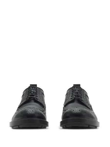 Pantofi derby Burberry din piele cu tepi negru