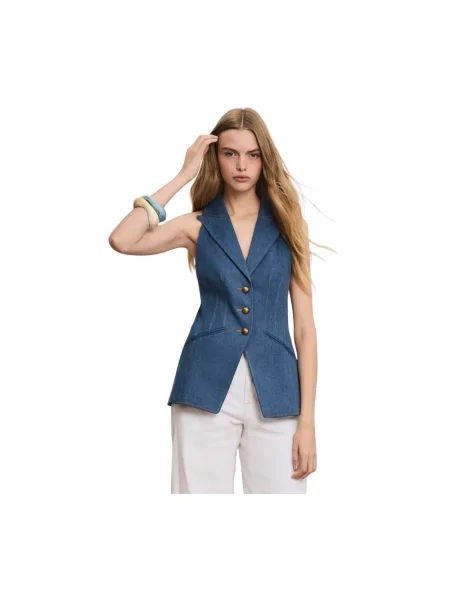 Kamizelka jeansowa Veronica Beard niebieska