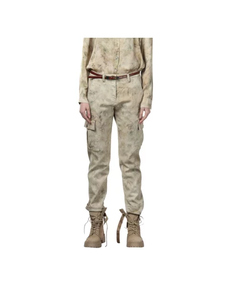 Lniane spodnie cargo Mason's