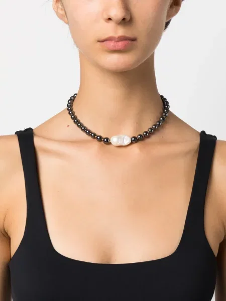 Colier Atu Body Couture cu perle gri
