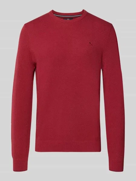 Sweter z dzianiny o kroju regular fit z czystej bawełny z detalem z logo Lerros