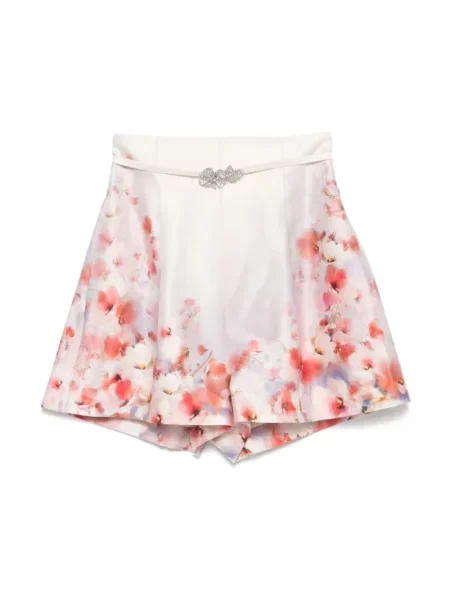 Krótkie wielobarwność szorty Zimmermann bez obcasa białe