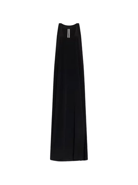 Rochie maxi Rick Owens fără mâneci drapată negru