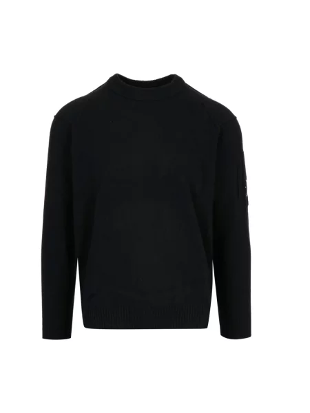 Sweter C.p. Company wełniany z logo czarny