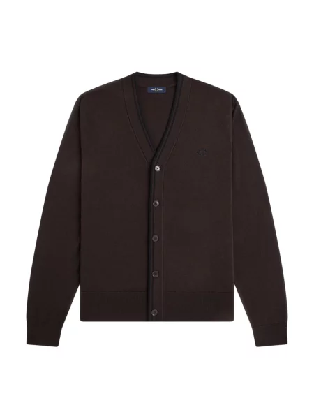 Sweter FRED PERRY Classic Cardigan Rich Brown M brązowy