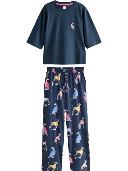 Next Pijama / marin / galben curry / roz albastru