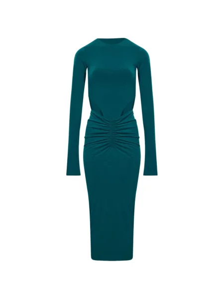 Rochie midi The Andamane cu volane albastru
