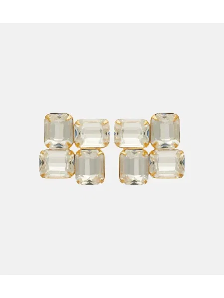 Cercei Jennifer Behr de cristal auriu