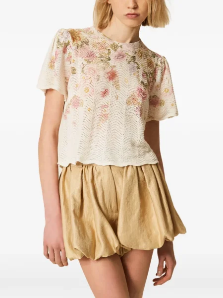 Top Twinset cu model floral tricotate