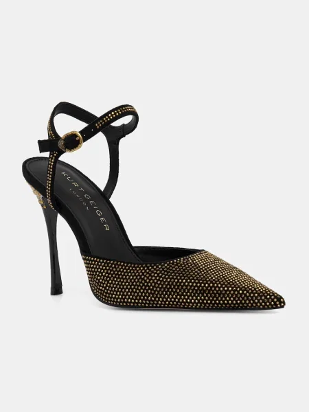 Обувки с тънък Kurt Geiger London Mayfair Point Ankle Strap черно