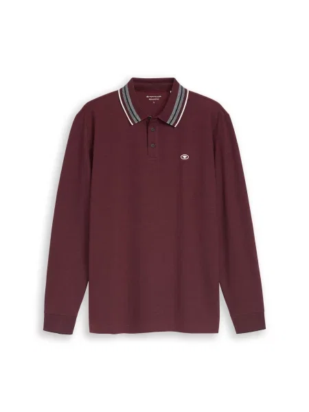 TOM TAILOR Tricou gri deschis / rubiniu alb