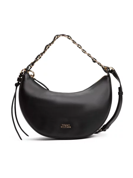 Tommy Hilfiger Geantă Moon Leather Crossover negru