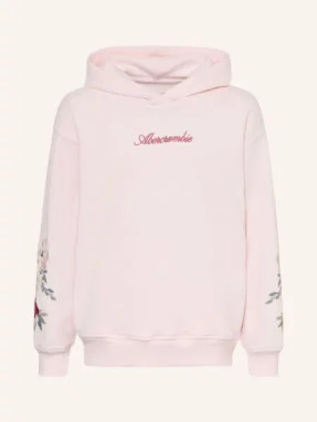 Abercrombie & Fitch Mikina S Kapucí světle růžová