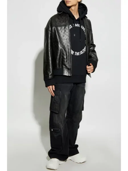 Hoodie Versace Jeans Couture με σχέδιο μαύρο
