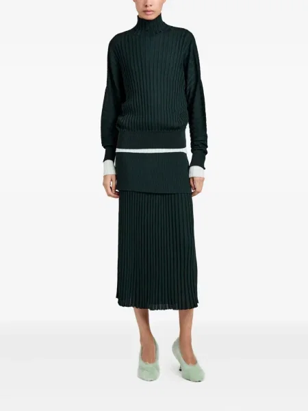 Žebrované midi sukně Proenza Schouler po kolena zelené