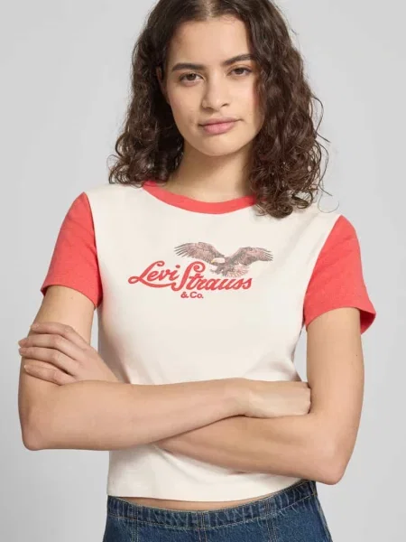 T-shirt o kroju slim fit z czystej bawełny Levi's biała