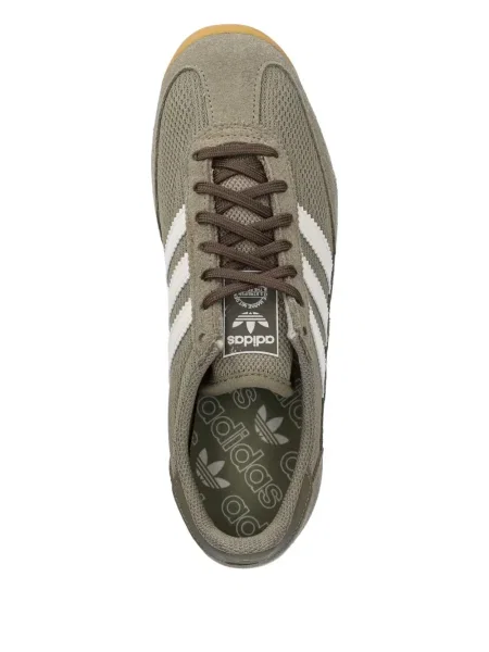 Geacă parka Adidas cu dungi cu glugă cu șireturi albastru