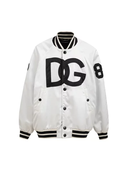Kurtka bomber Dolce And Gabbana z logo biały