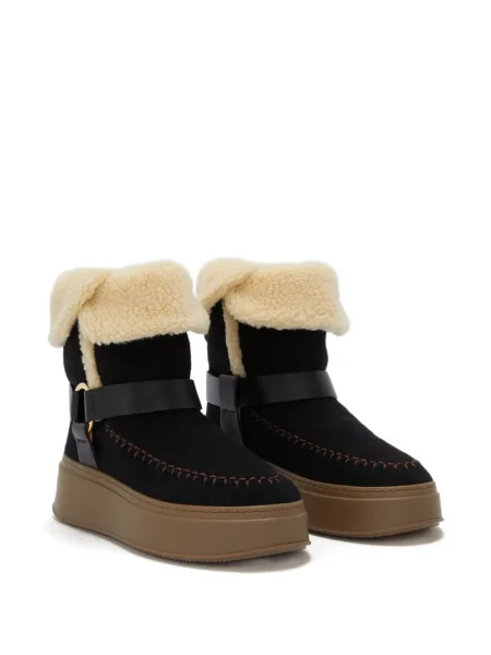Botine Odissì din piele de căprioară negru