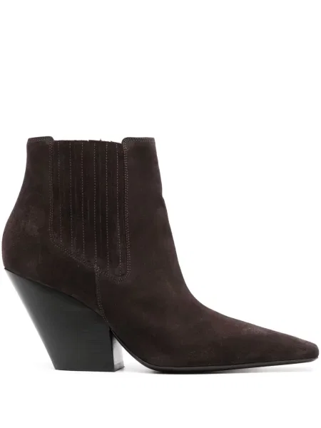 Botine Casadei din piele de căprioară maro