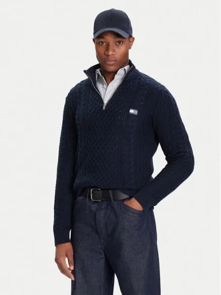Tommy Jeans Pulover Bleumarin