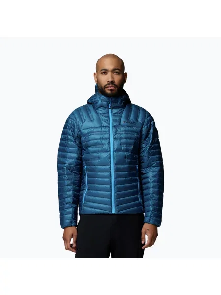 Geacă cu puf pentru bărbați Columbia Endevour Mountain Down Hooded phoenix blue albastru