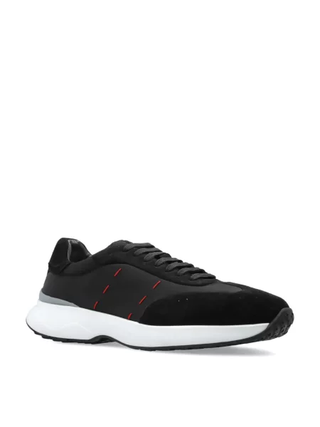 Sneakerși Kiton din piele de căprioară negru