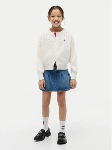 Tommy Hilfiger Kardiganas Pointelle Kreminė