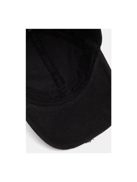 VETEMENTS czapka z daszkiem jeansowa Leather Biker Cross czarna