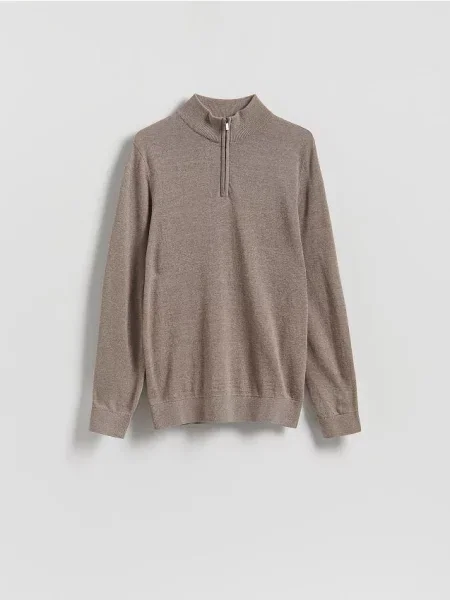 Reserved Pulover cu guler înalt și scurt bej