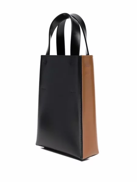 Geantă shopper Marni din piele maro