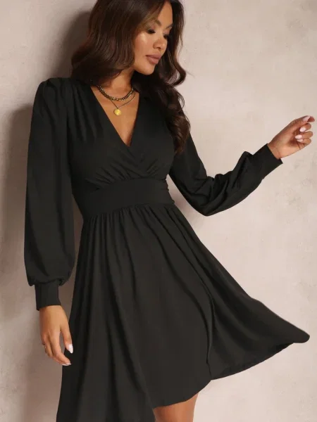 Rochie Înfașurată sau Cămașă Neagră Hosidius neagră