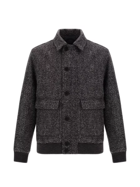 Geacă Herno cu model herringbone gri