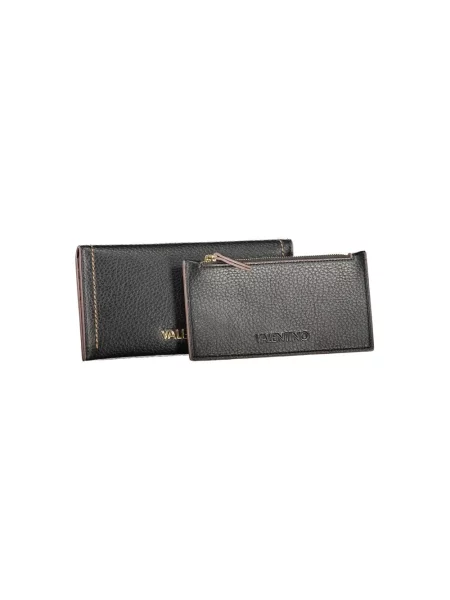 Lniany portfel Valentino Bags elegancki czarny