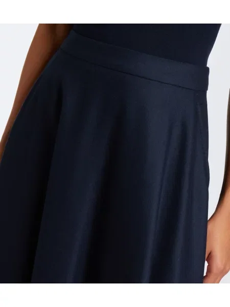 Fustă midi 's Max Mara de lână albastru