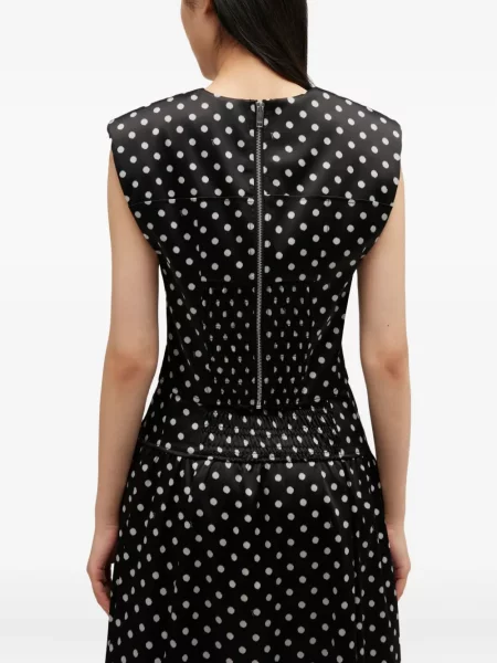 Top Ganni cu buline negru